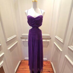 Shona Joy Malina Ruched Cut Out Midi Dress